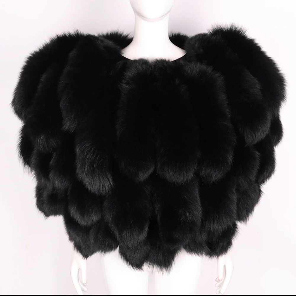 Brand New Fox Fur Tails Jacket (pics do no Justice) super unique piece